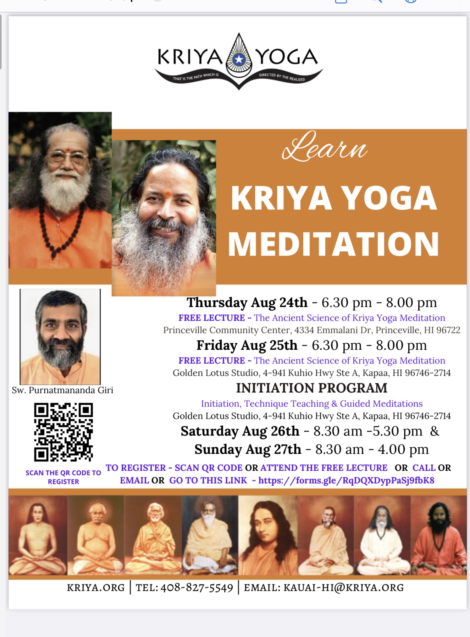 Kriya yoga meditation »» Kauai Festivals & Events