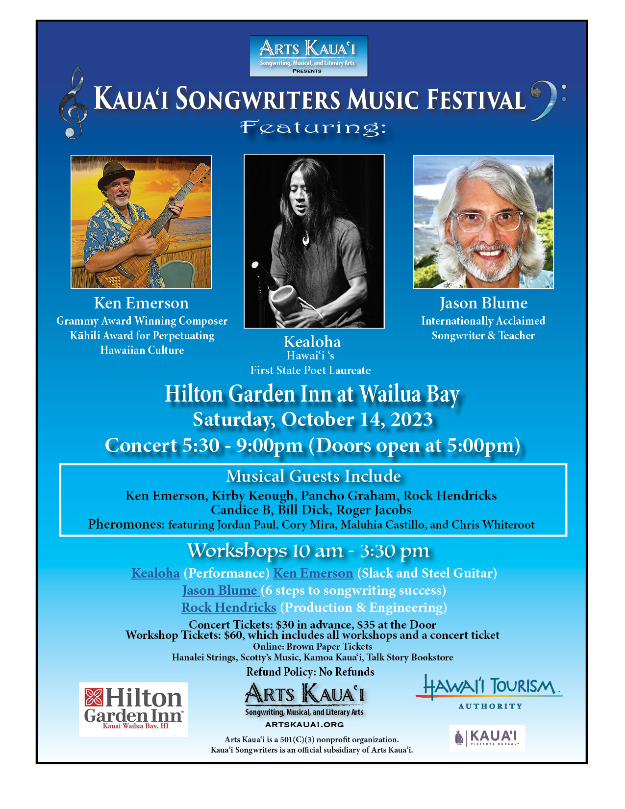 Kaua‘i Songwriters Music Festival »» Kauai Festivals & Events 